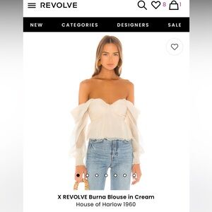 NEW with TAGS! House of Harlow. X Revolve Burna Blouse. Cream color. Size XS